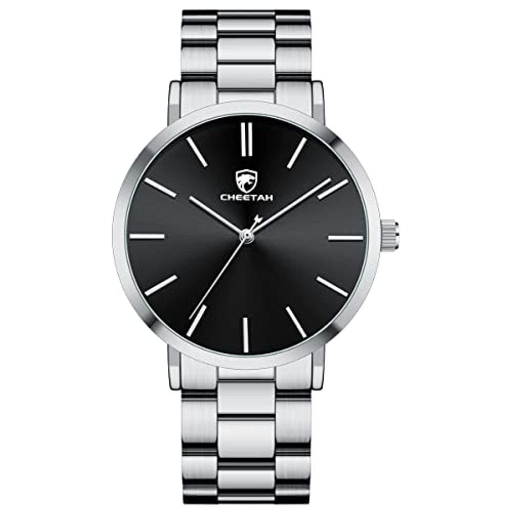 Relógio analógico Slim Minimalist Runway Quartz com face preta