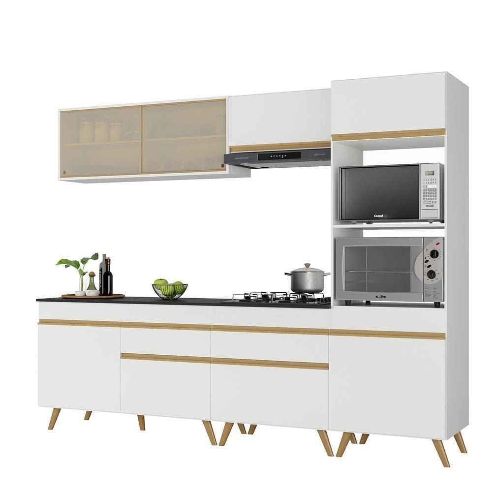 Cozinha Completa Veneza Gw Fg3715 Com Armário E Balcão Branca