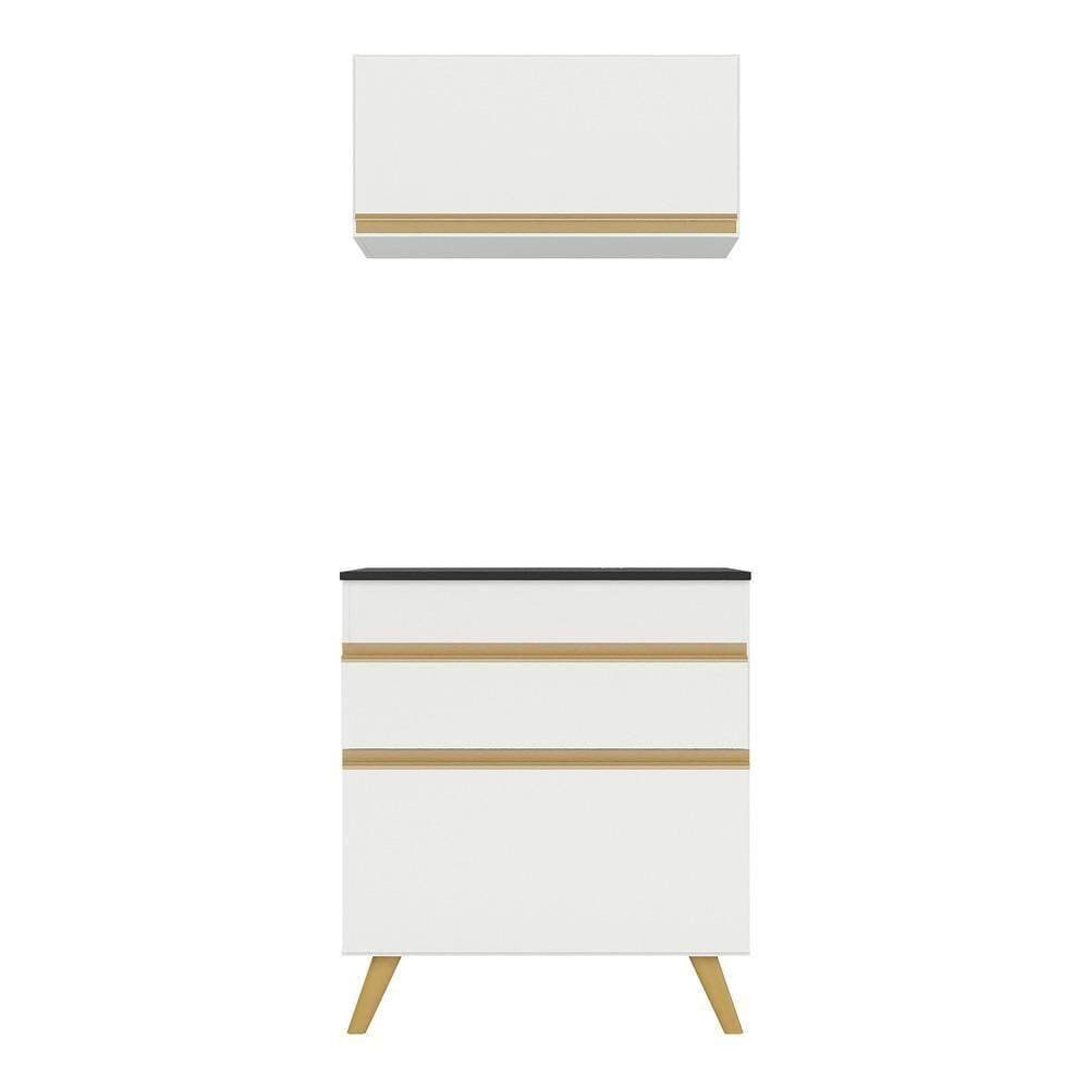 Conjunto Lavanderia Multiuso Armário E Balcão Multimóveis Branco