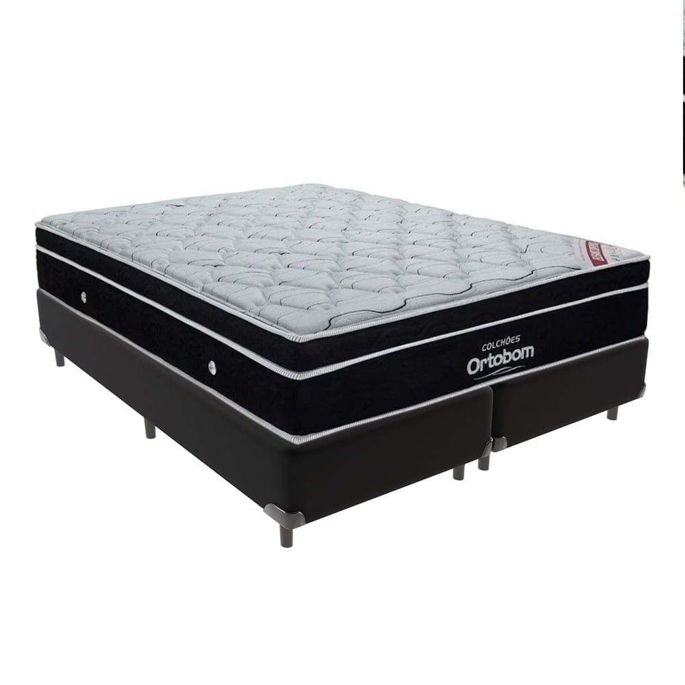 Cama + Box Colchão Queen com Molas Ensacadas Ortobom EuroPillow Elegant