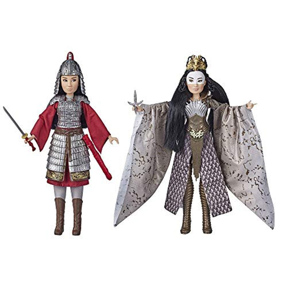 Bonecas Mulan e Xianniang, capacete, armadura, espada