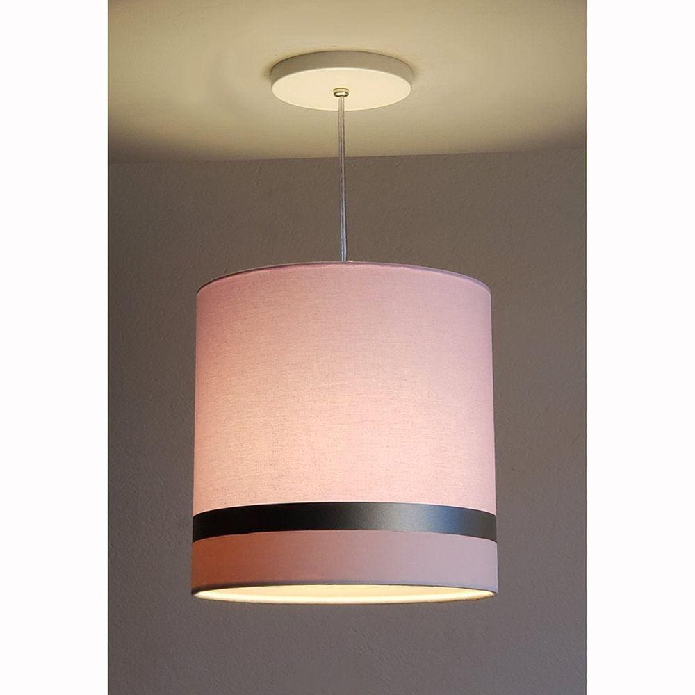 Pendente 15W Faixa Dupla 5767 Tom Luz Iluminação Rosa-bebê/Bronze/Branco