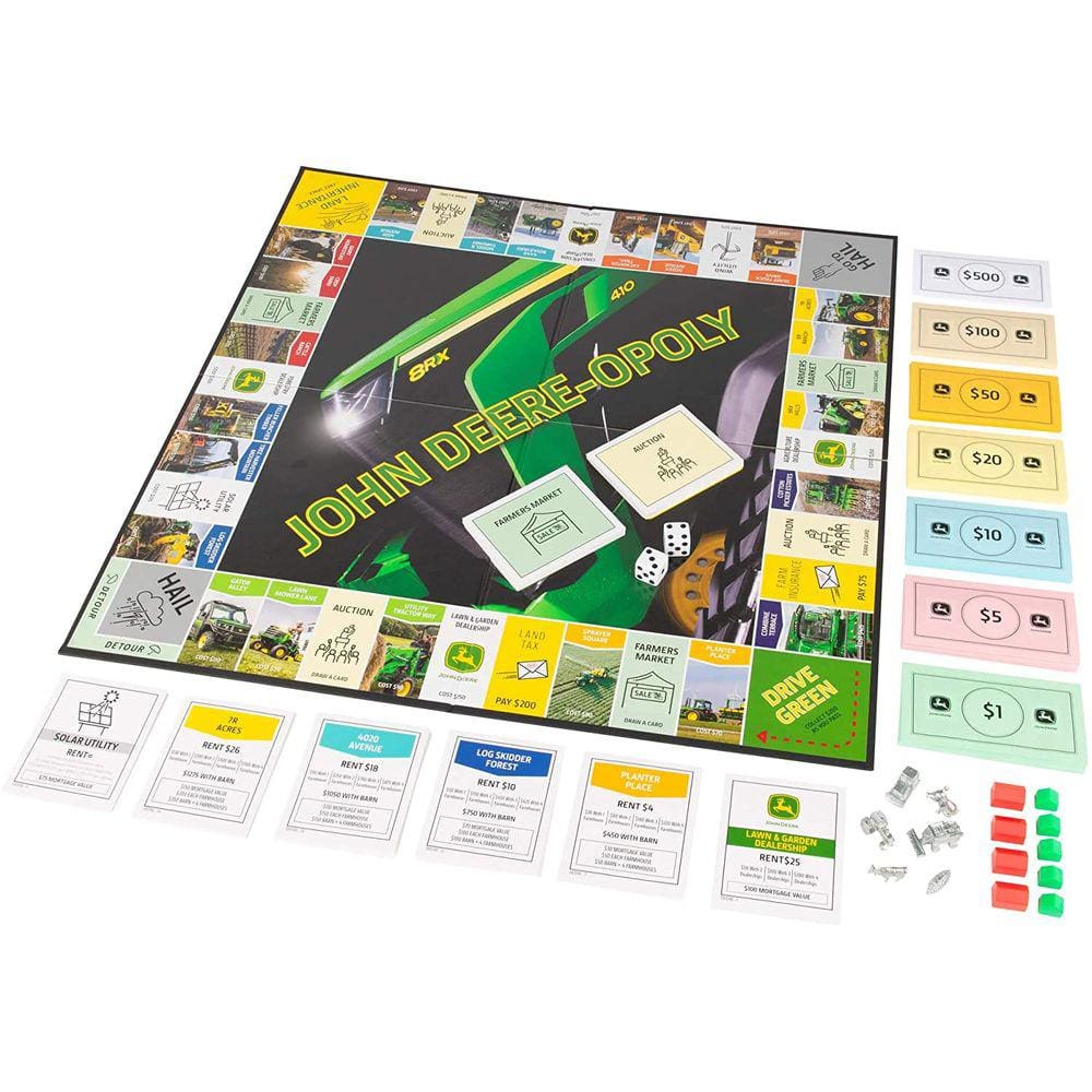 John Deere Tomy Opoly - Fun Farm Twist - Jogo para toda a família, para maiores de 8 anos - Multi