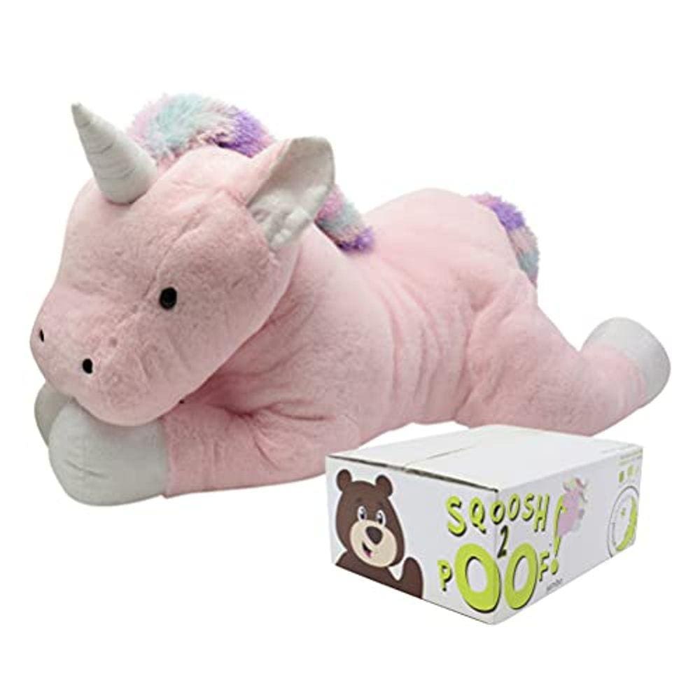 Bicho de pelúcia gigante Sqoosh2Poof + bônus surpresa - unicórnio de 112 cm