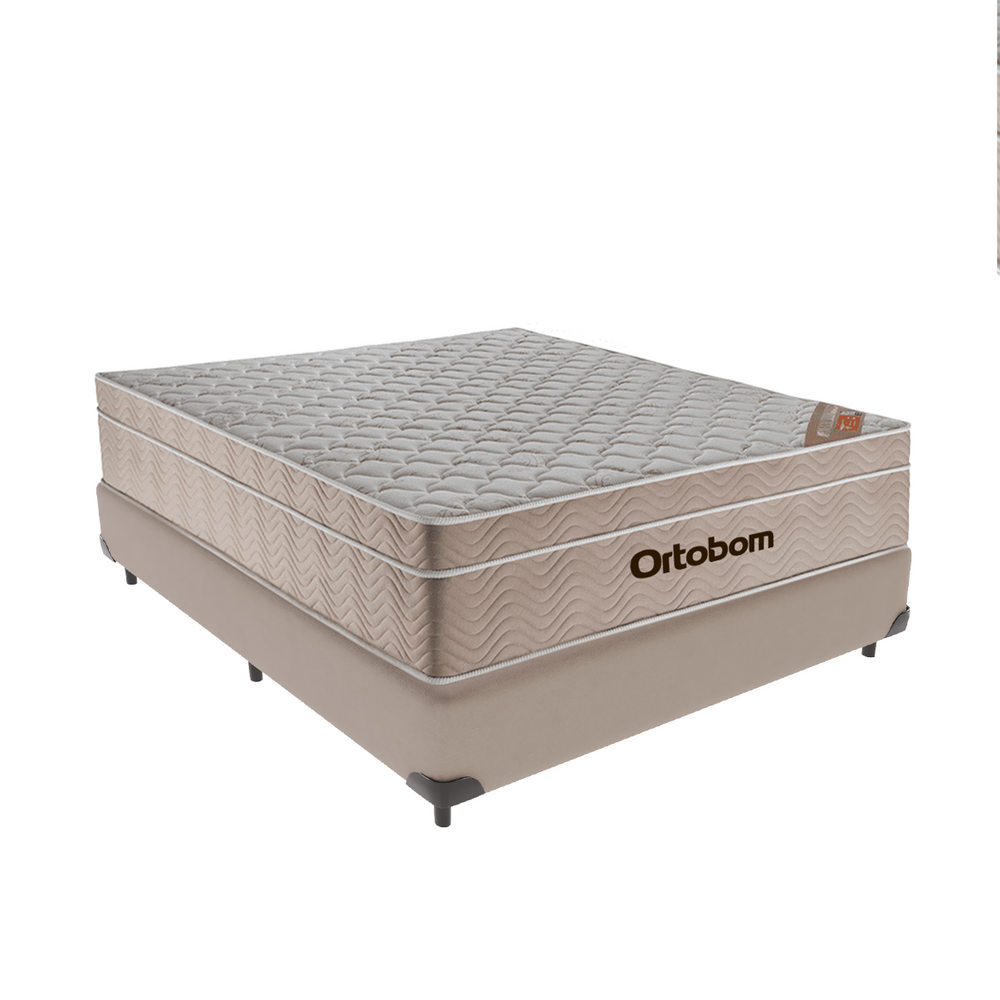 Cama + Box Airtech Colchão Ortobom Casal 138cm SpringPocket
