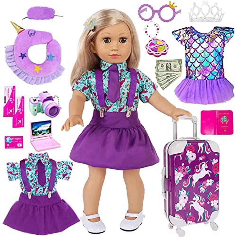 Conjunto de roupas de boneca para bonecas de 18” e acessórios (25 unidades)