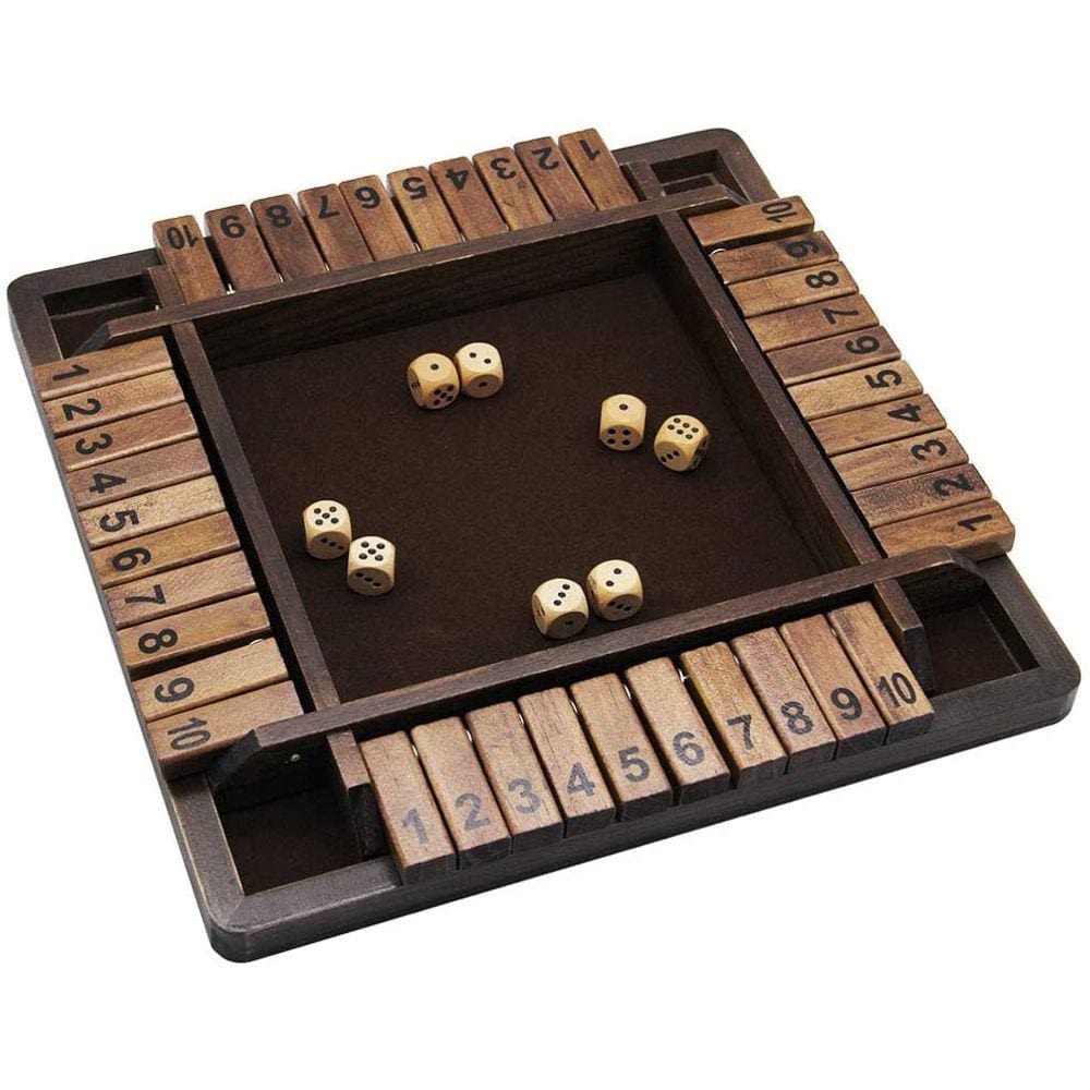 Jogo de dados Wooden Shut The Box, versão de mesa, jogo de tabuleiro Pub, 12 polegadas