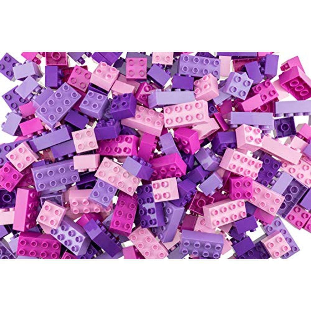 Conjunto Big Briks — 84 unidades — rosa, magenta, lavanda, roxo — maiores de 3 anos