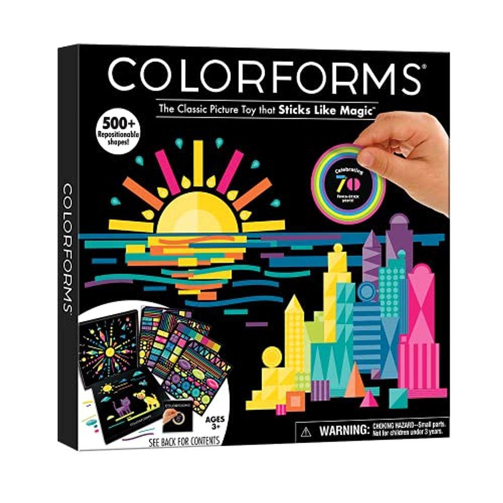 Brinquedo ilustrado Colorforms, Sticks Like Magic, 70º aniversário, a partir de 3 anos