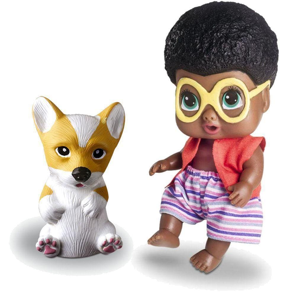 Boneca Pet Friends Menino Preto Ref 718