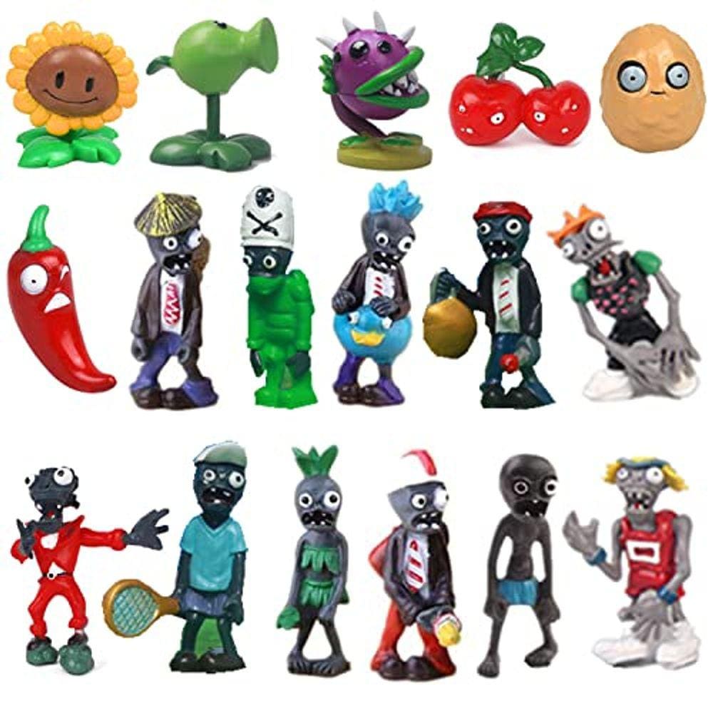 Conjunto de brinquedos da série PVZ Zombies de 17 peças, bonecos de PVC de pelúcia