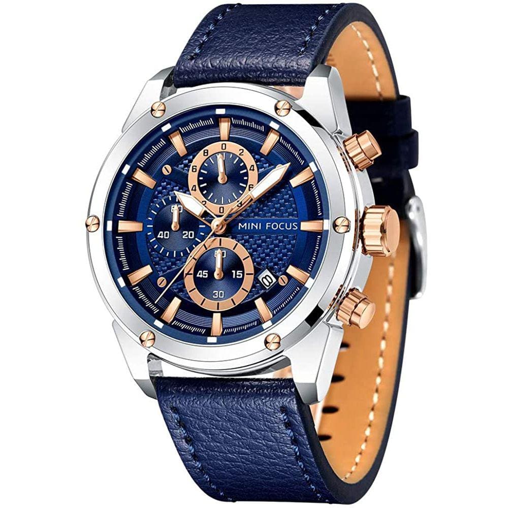 Relógio casual, pulseira de couro, masculino