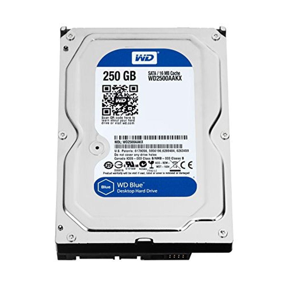 HDD de desktop azul de 250 GB e 3,5 polegadas, SATA de 6 Gb/s, 7200 RPM, cache de 16 MB (WD2500AAKX)