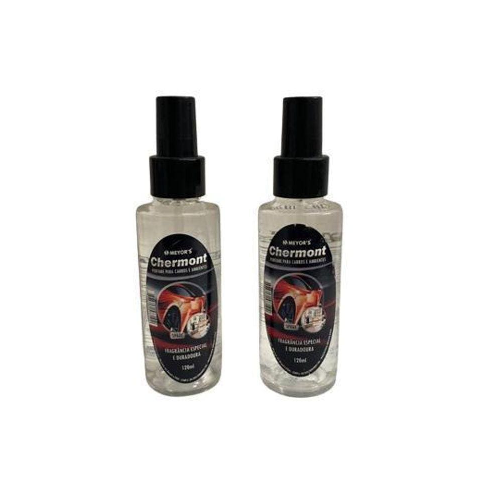 Kit 02 Frascos Perfume Chermont p/ Carros e Ambientes 120ml
