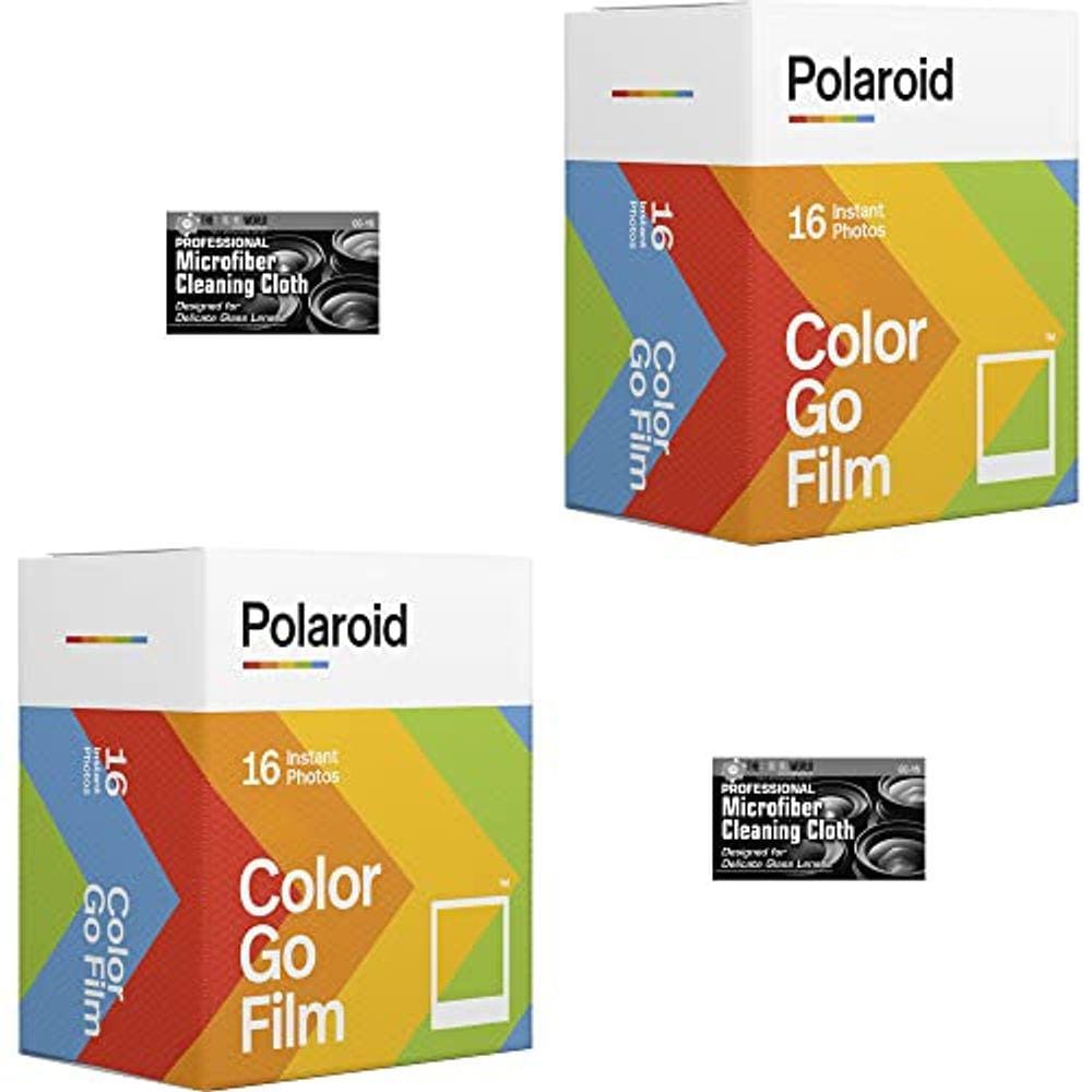 Filme colorido Polaroid GO - 2 pacotes duplos com panos (32 fotos)