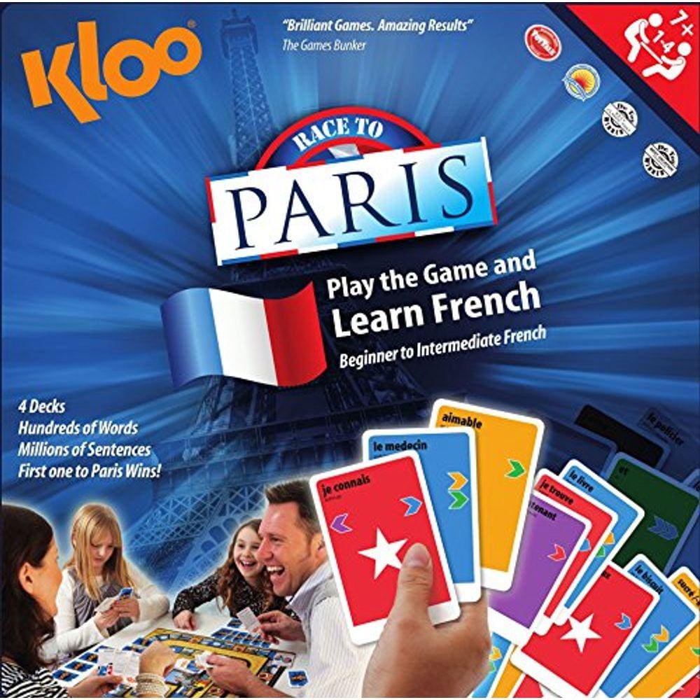 Jogo de tabuleiro de corrida francês da KLOO - 4 decks - Diversão premiada - do iniciante ao intermediário