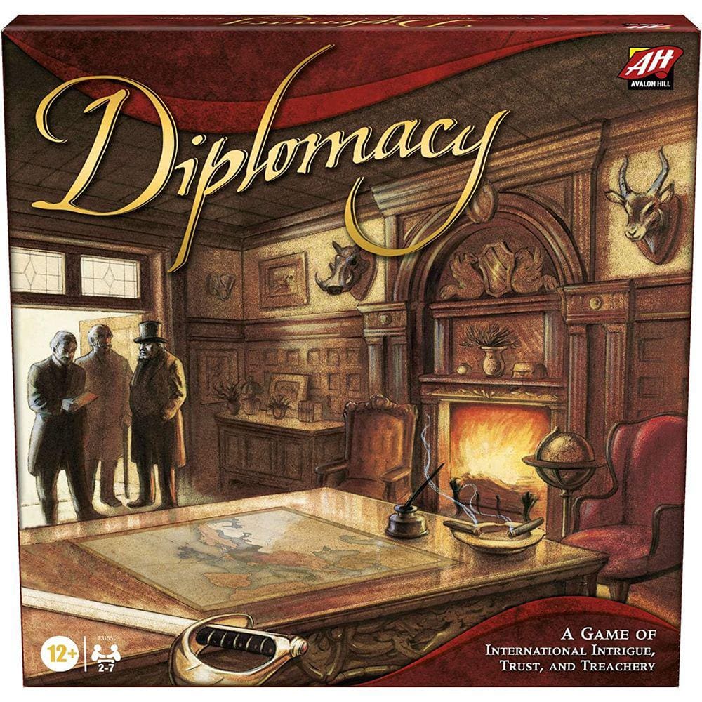 Jogo de estratégia diplomática, tema político, 12+, 2-7 jogadores