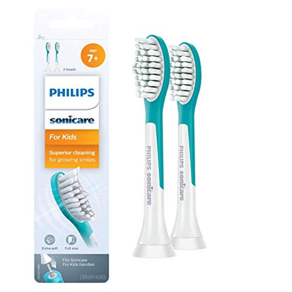 Cabeças de escova de dentes Sonicare Kids, 2 cabeças de escova, turquesa e branca, HX6032/94