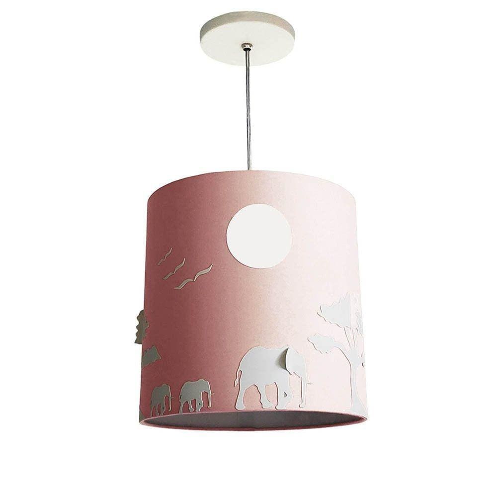 Luminária Pendente 1 Foco 15W Savana 4648 Tom Luz Iluminação Rosa-bebê