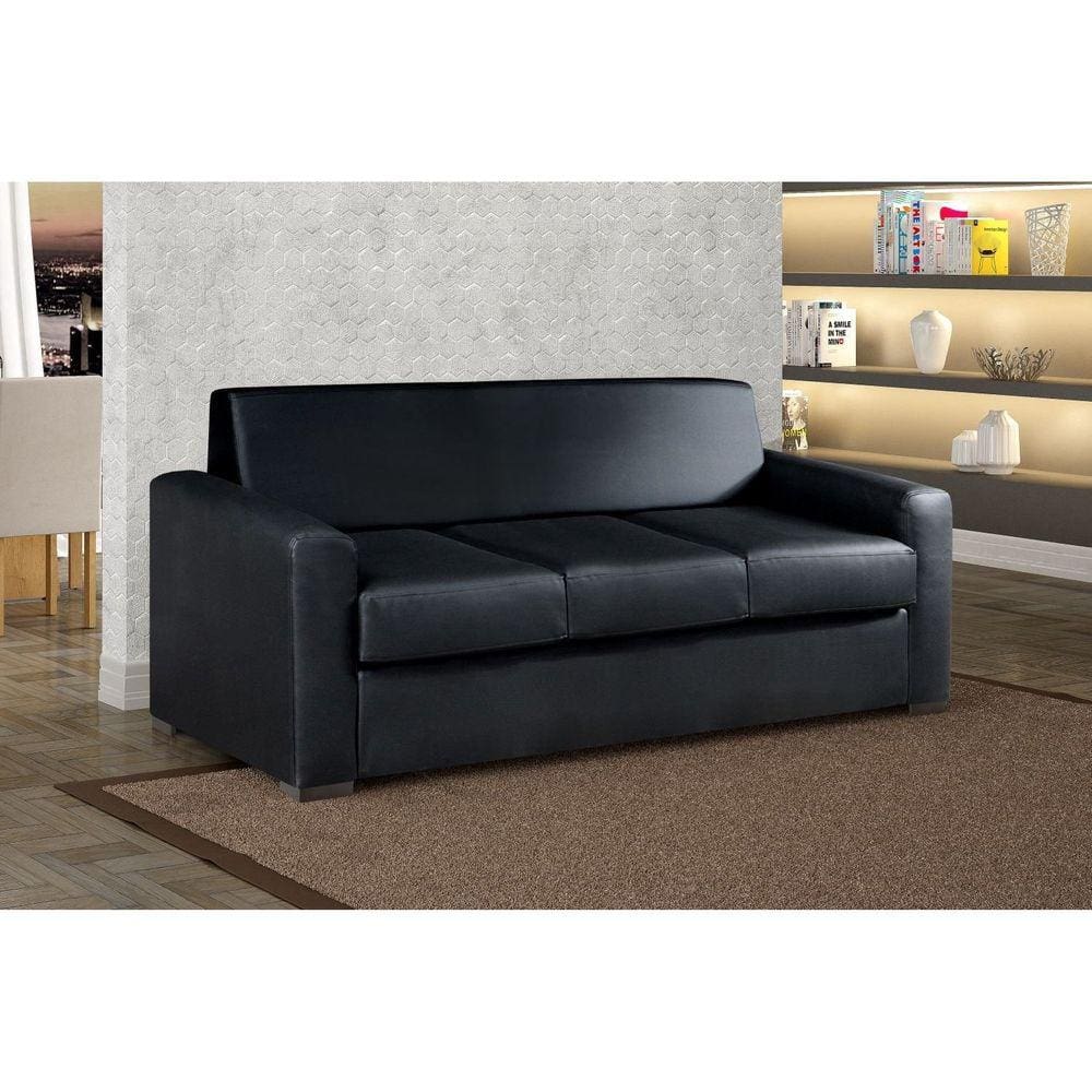 Sofá para Sala de Estar 3 Lugares 200cm Basic Preto