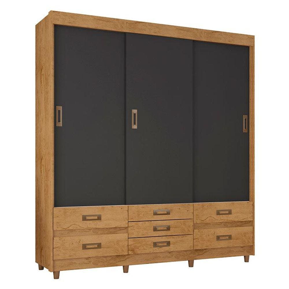Guarda Roupa Casal 37020 Freijó Carbono Flex - Araplac