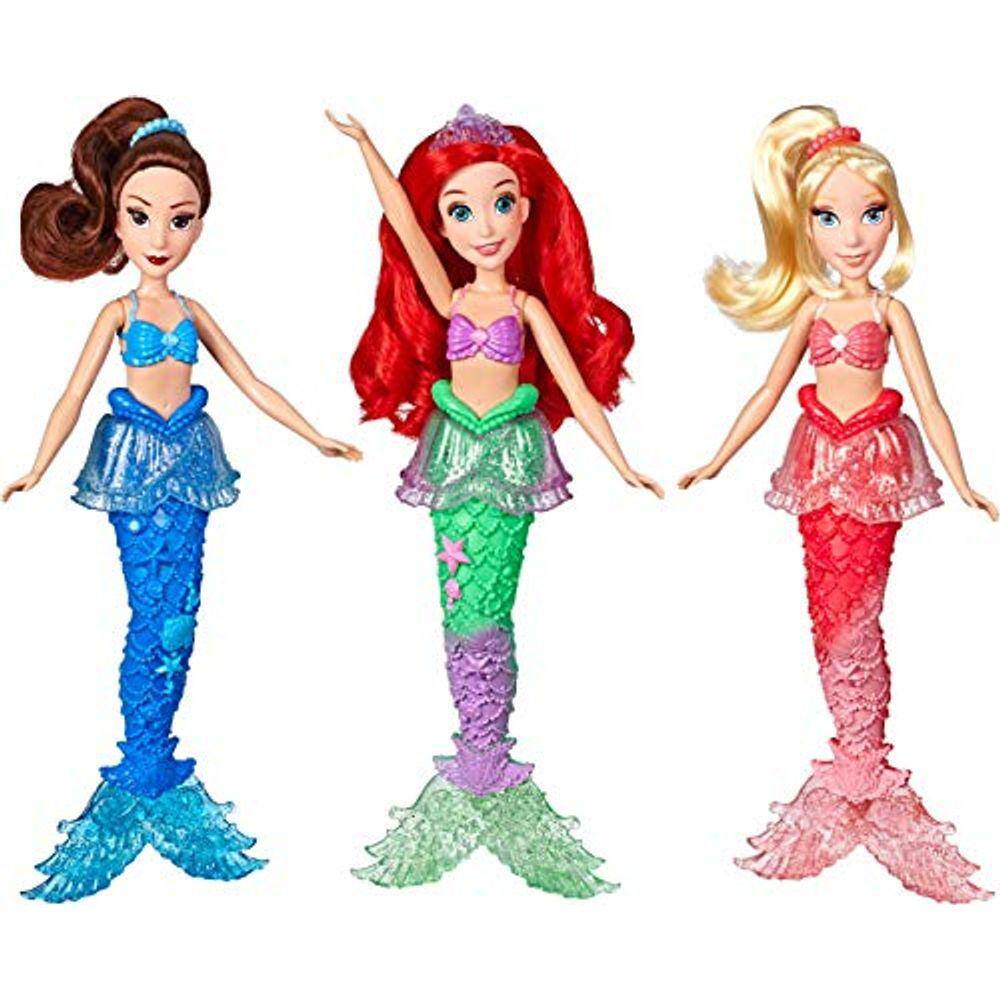 Bonecas Ariel`s Mermaid, pacote com 3 saias e acessórios de cabelo
