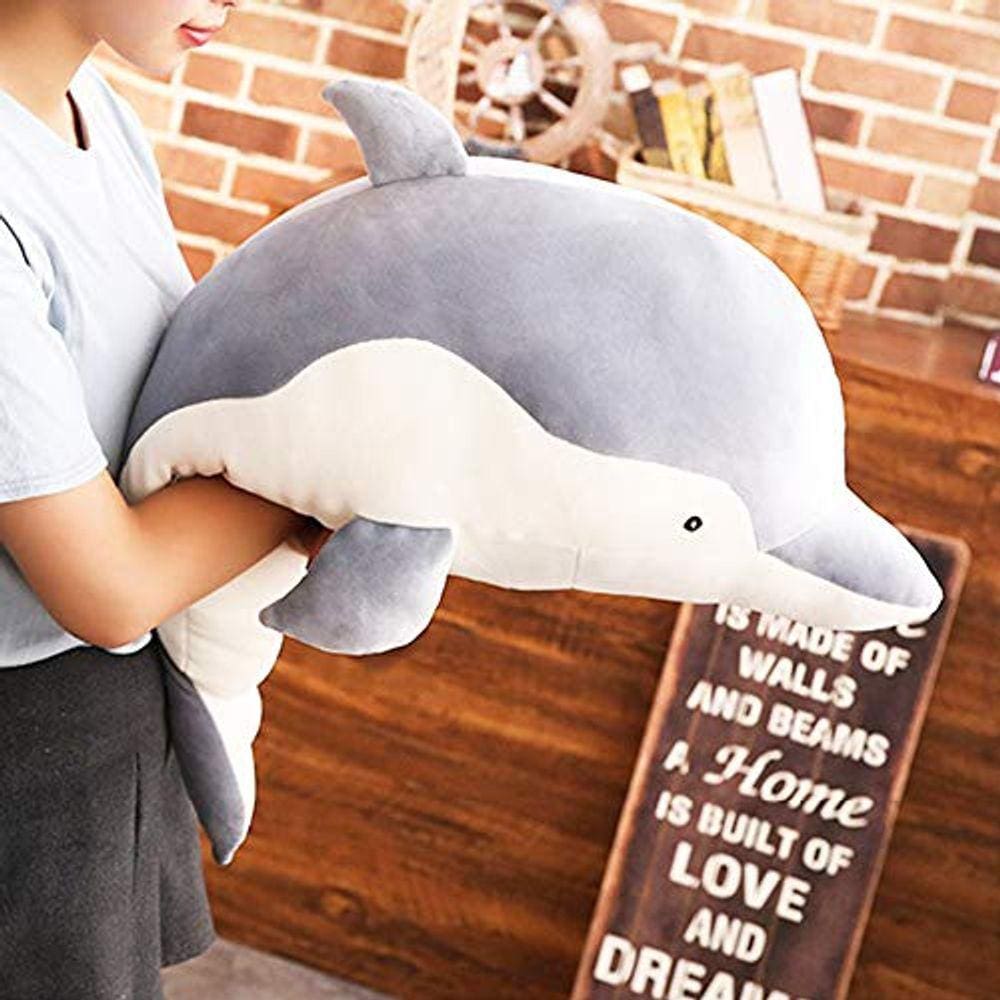 Almofada de abraço, brinquedo macio para golfinhos grandes, presentes de bonecas para crianças, dia dos namorados, Natal (60 cm)