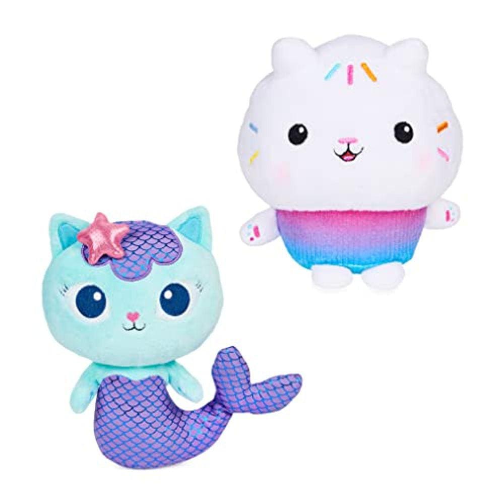 Brinquedos Dollhouse, pacote de 2 pelúcias com gato e mercador, para maiores de 3 anos