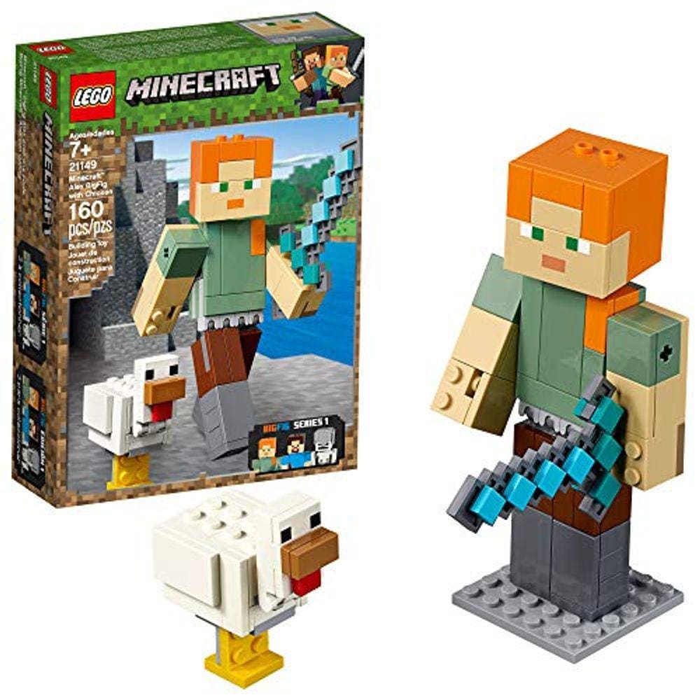 Minecraft Alex BigFig com frango, 160 peças, descontinuado