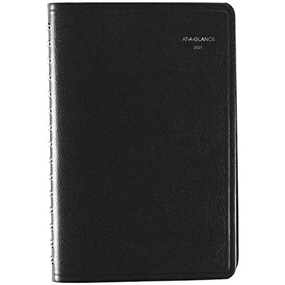 Agenda e agenda de 2021, pequena, DayMinder, preta