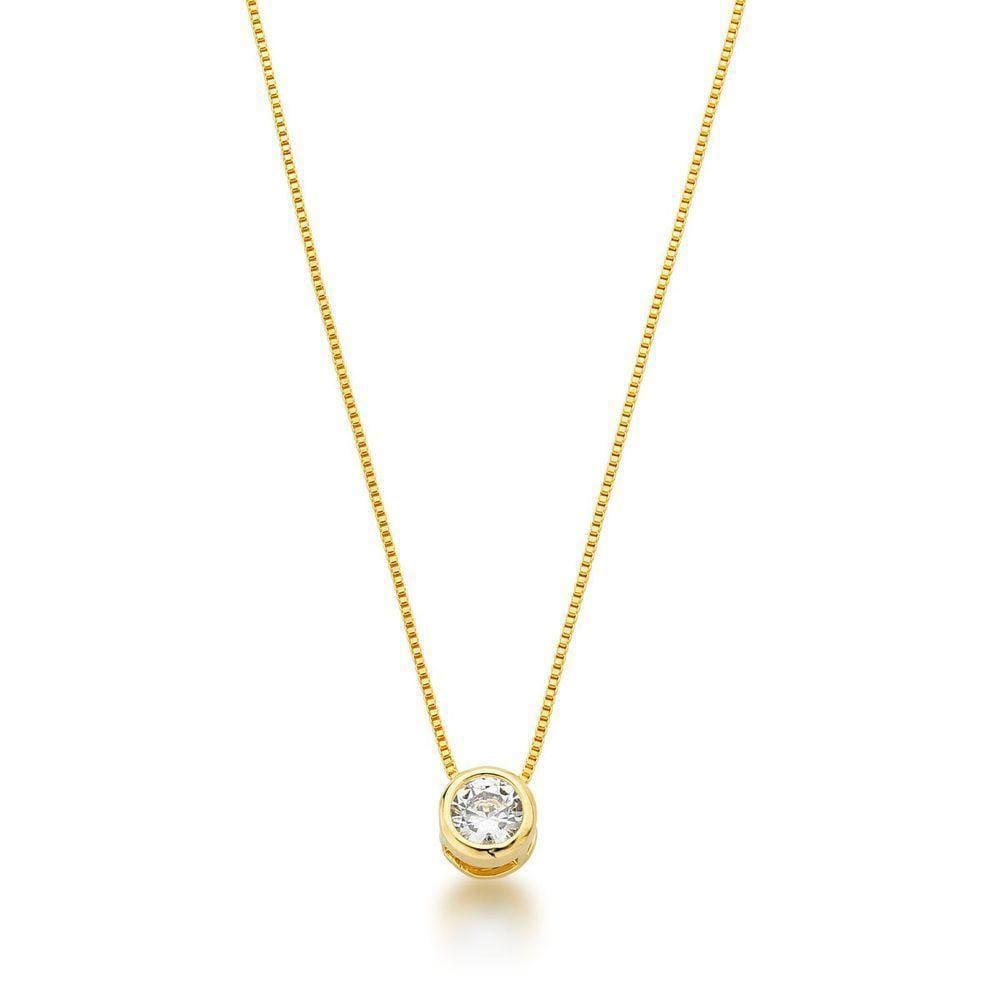 Colar Ponto De Luz 7,6mm Banhada A Ouro 18k - 45cm