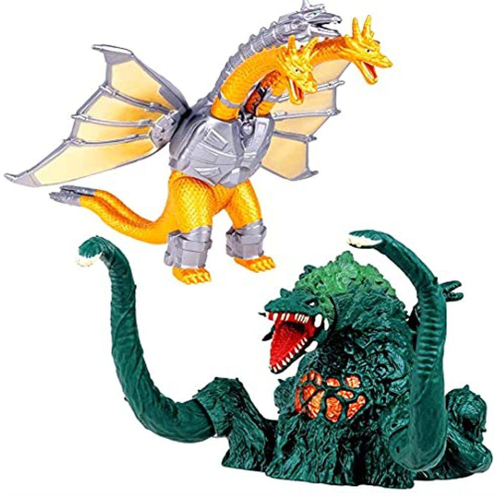 Figuras King Ghidorah e Biollante - 7” e 5” de altura