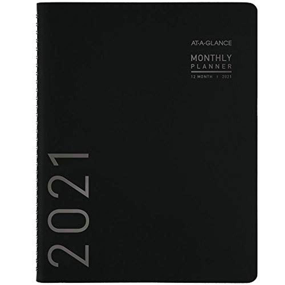 Agenda mensal, 7x8 cm, contemporânea, preta, 2021