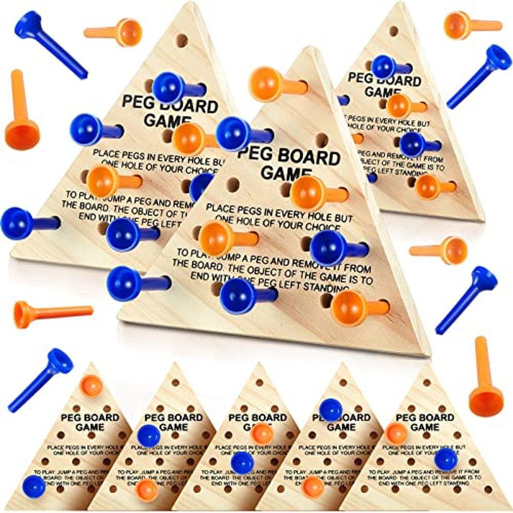 Jogos Triangle Peg, Jogo de Tabuleiro de Madeira, Diversão em Família, Brinquedos de Aprendizagem, Jogos de Viagem