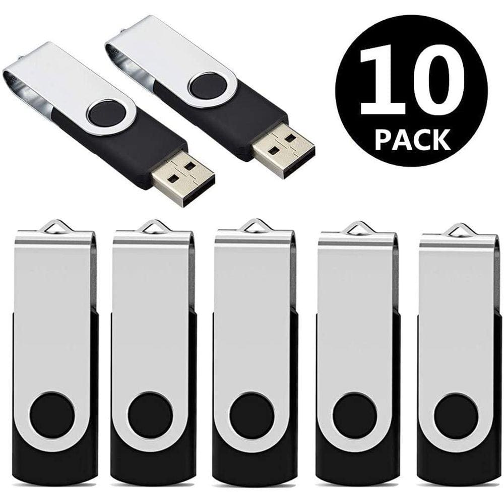 Pacote com 10 unidades flash USB de 8 GB, pretas