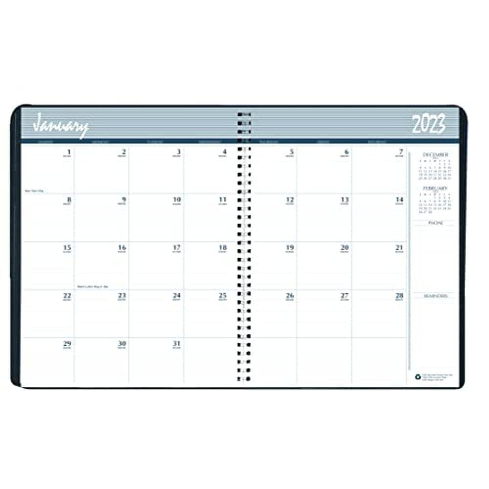 Planejador de calendário mensal 2023-2027, 5 anos, 21,59 x 27,94 cm, preto