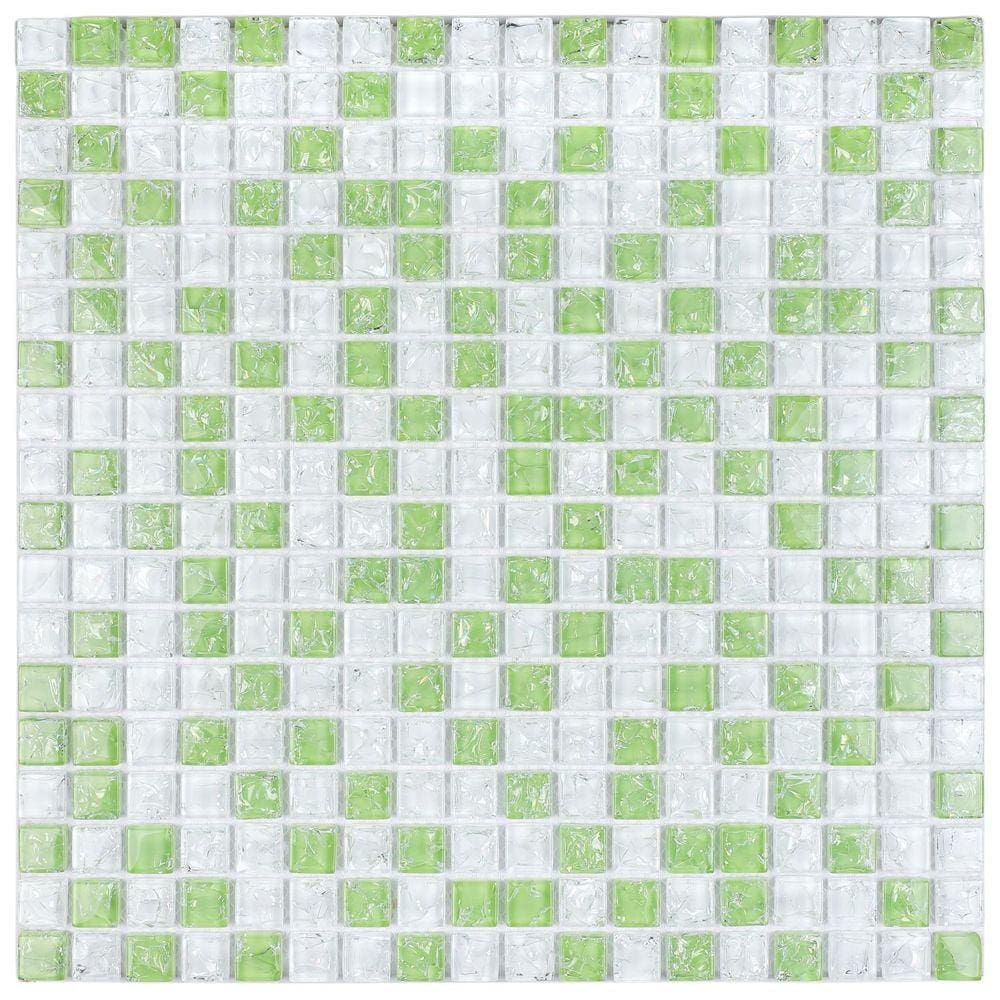 Pastilha de Vidro Galiano 30x30cm Verde/Branco