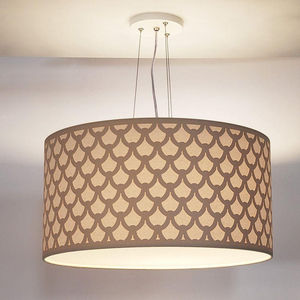 Luminária de Teto Pendente Trama 50x25cm Bege