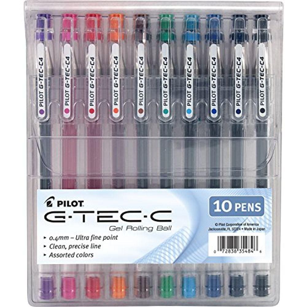 Canetas esferográficas Pilot G-Tec-C Gel Ink, pacote com 10