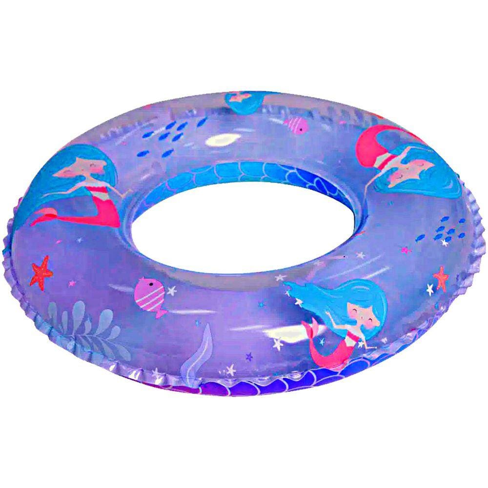 Boia De Piscina Sereia Redonda Praia Material Reforçado Para Evitar Furos Brinquedo Kids Criança