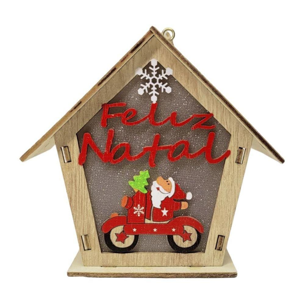 Enfeite de Natal Casa do Papai Noel com LED - NTA01103