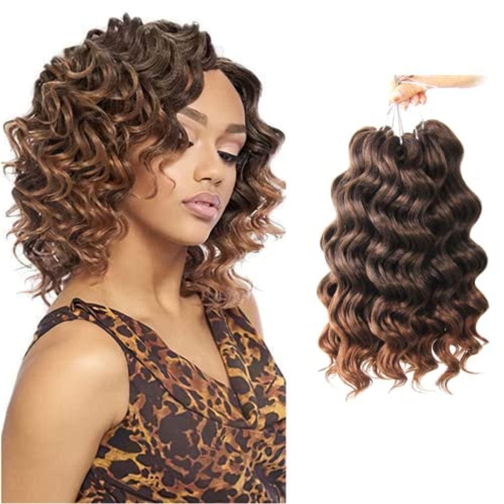Cabelo de crochê NU Ocean Wave de 22 cm, 8 pacotes de extensões Soft Deep Twist