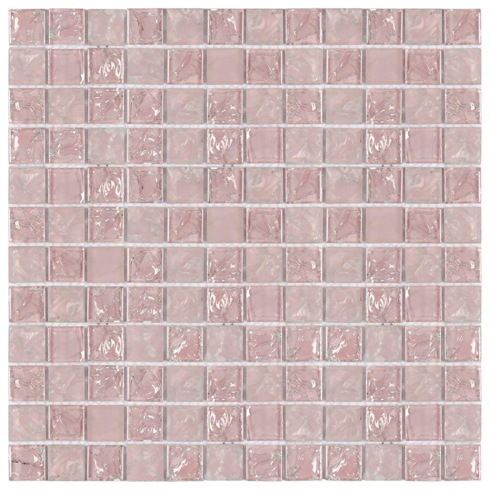 Pastilha de Vidro Ice 30x30cm Rosa