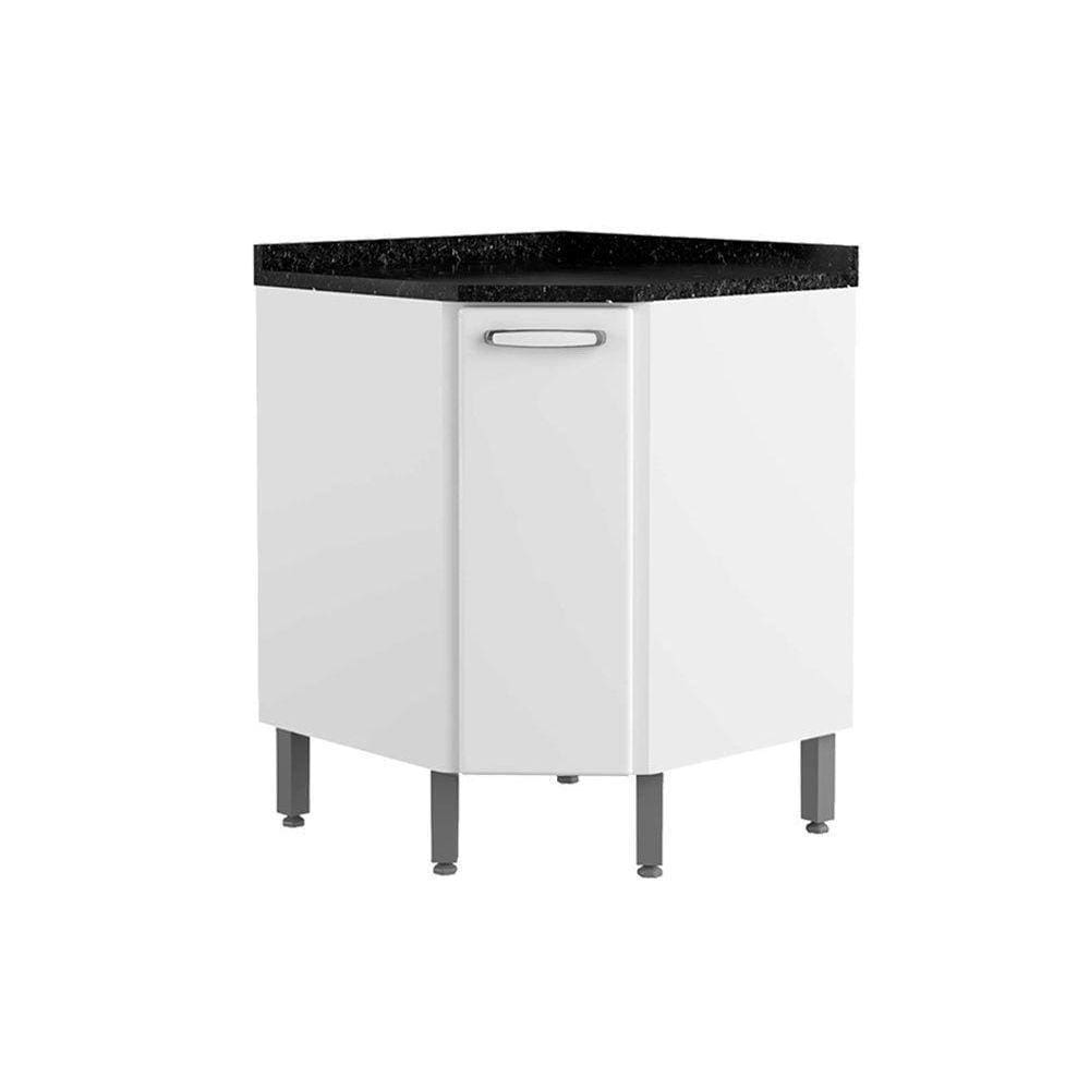 Gabinete De Cozinha Modulado Balcão Canto Oblo Evidence 7115 1 Porta C/tampo Branco - Bertolini