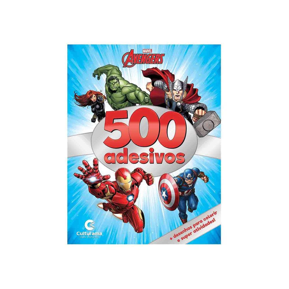 Livro Infantil Culturama Colorindo Vingadores com 500 Adesivos