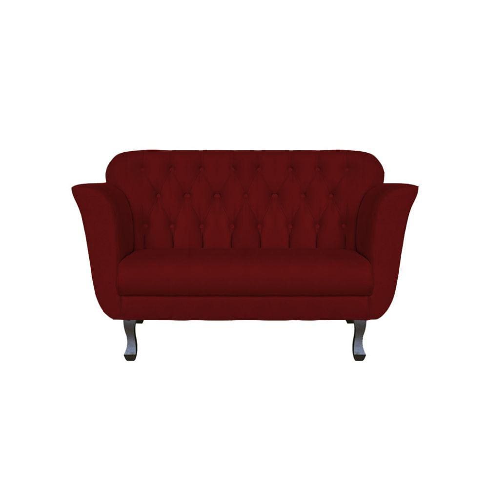 Namoradeira Decorativa Dália Suede Marsala 2 Lugares Pés Madeira Ms Decor