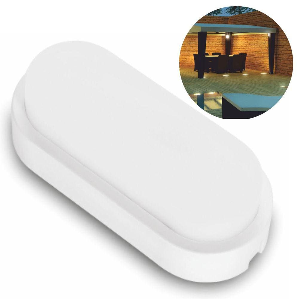 Arandela Tartaruga Led 8W Ip65 Bivolt Interna/Externa Branco Frio 6500K Condomínio Jardim Sacada E Muro