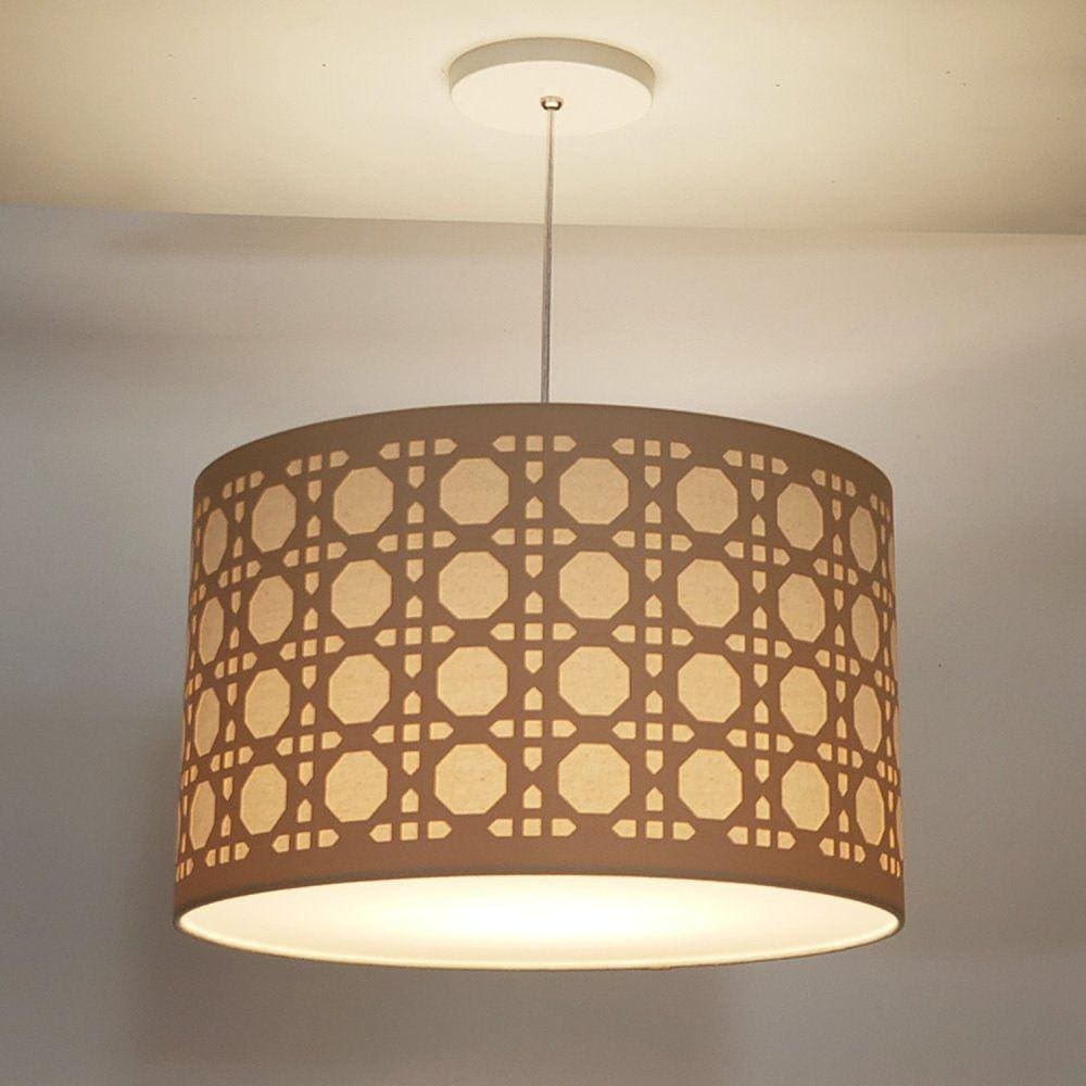 Luminaria de Teto Pendente Recorte Palha 40x25cm Bege
