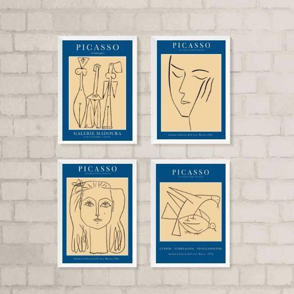 Quadros Decorativos Picasso 33x24cm - Com Vidro