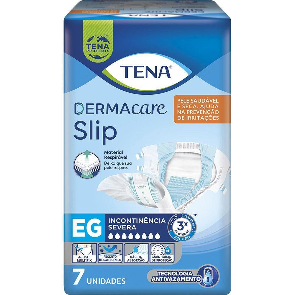 Fralda Geriátrica Tena Dermacare Slip Ultra EG com 7 unidades